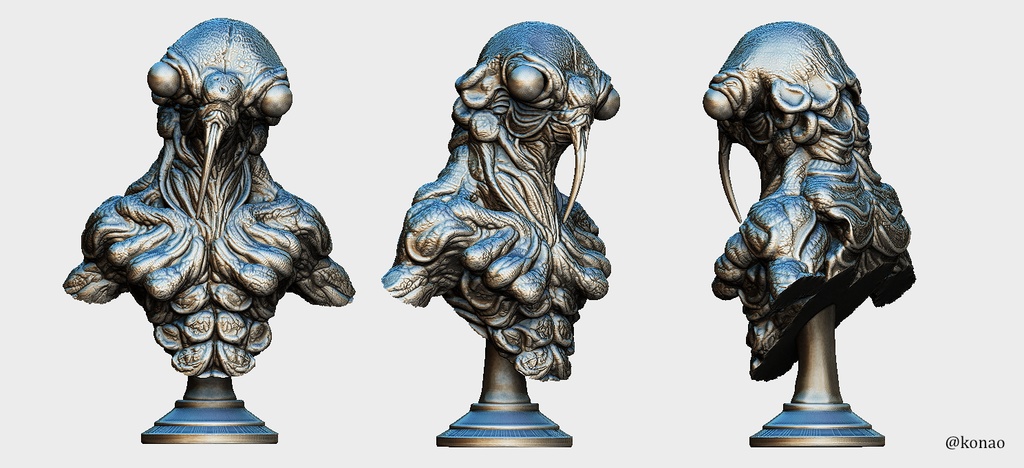 蝉　バスト　STL