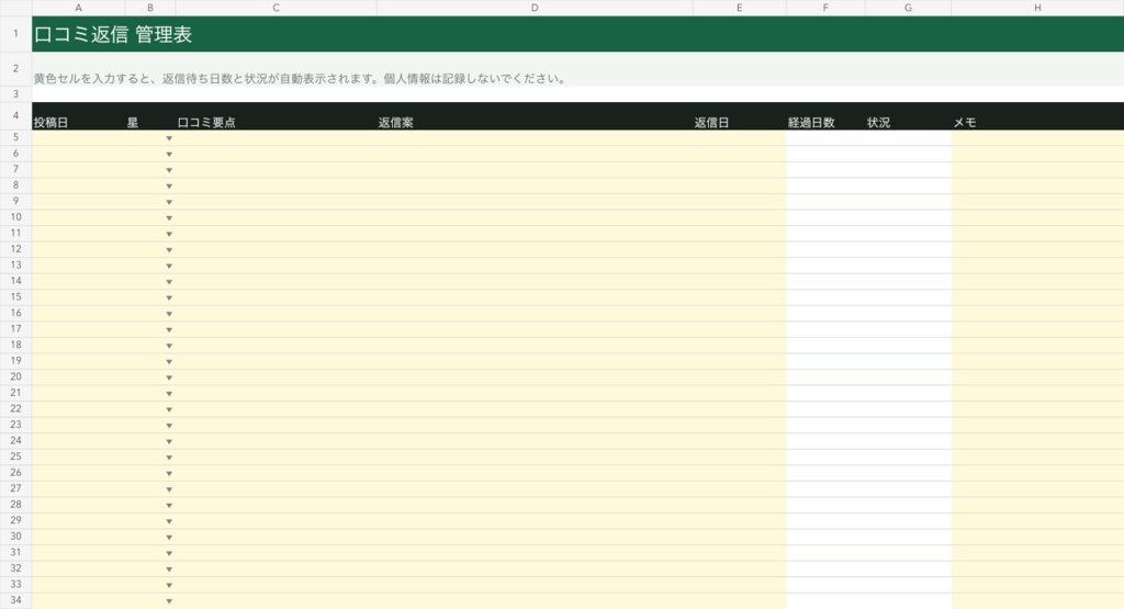 Google口コミの返信を迷わず続ける|業種別50例+管理表