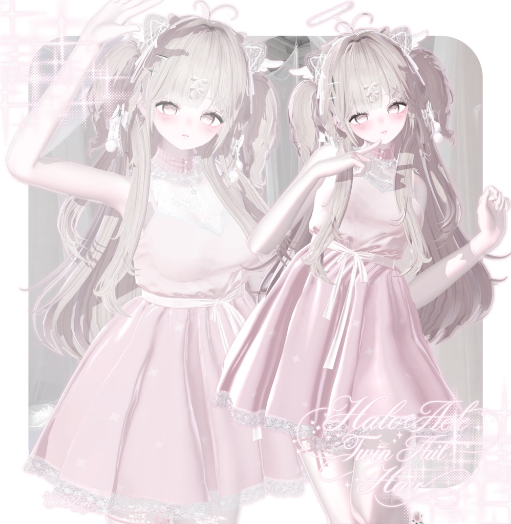【8 avatars】HaloHex Twin Tail Hair