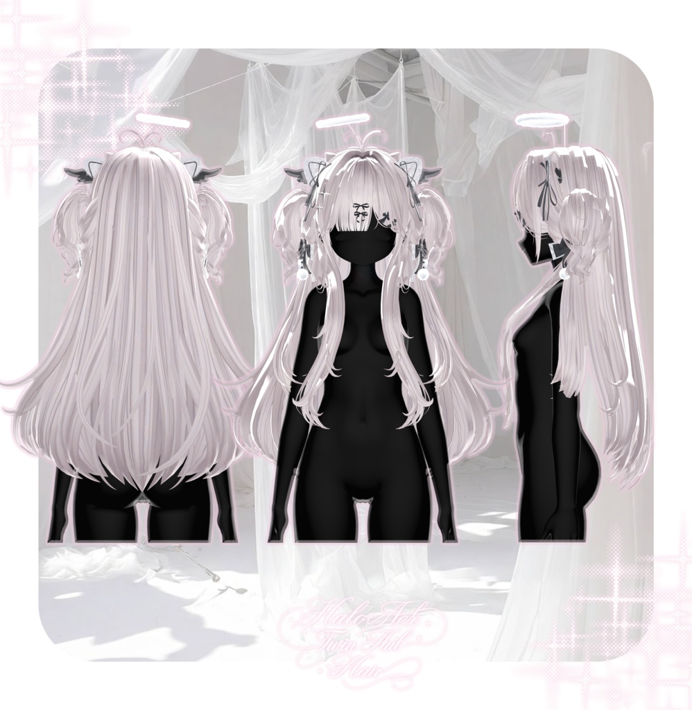 【8 avatars】HaloHex Twin Tail Hair
