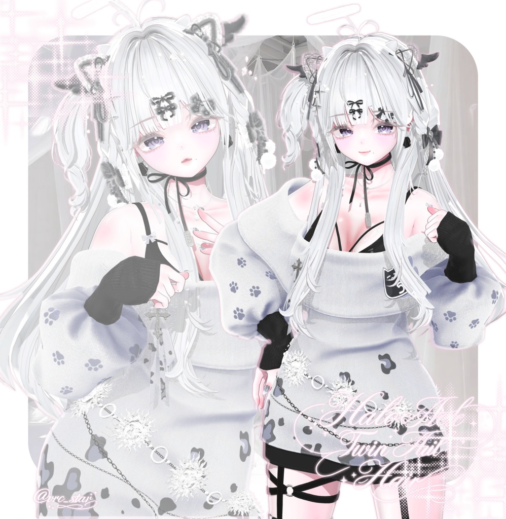 【8 avatars】HaloHex Twin Tail Hair