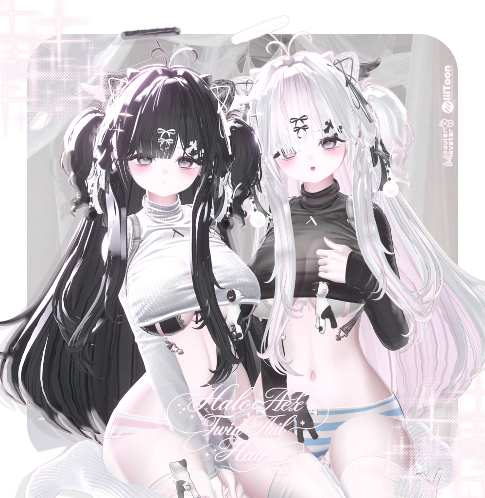 【8 avatars】HaloHex Twin Tail Hair