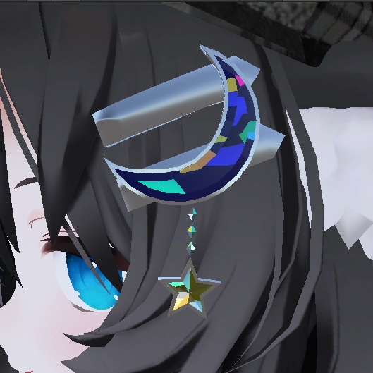 月と星のヘアピン VRChat想定 アクセサリー 装飾品