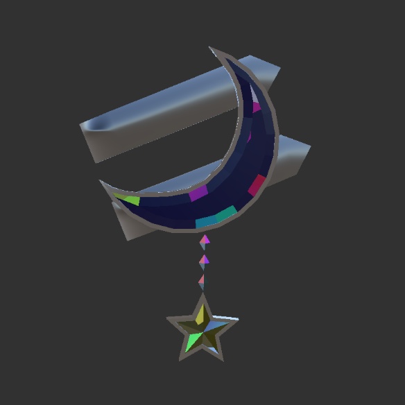 月と星のヘアピン VRChat想定 アクセサリー 装飾品