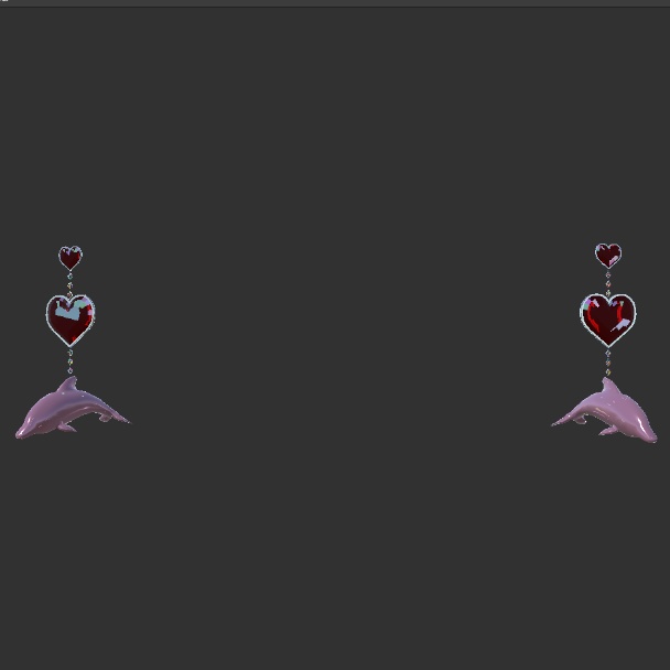 イルカのアクセサリー3点セット ピアス 指輪 ブレスレット【VRChat想定】