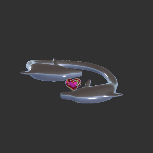 イルカのアクセサリー3点セット ピアス 指輪 ブレスレット【VRChat想定】