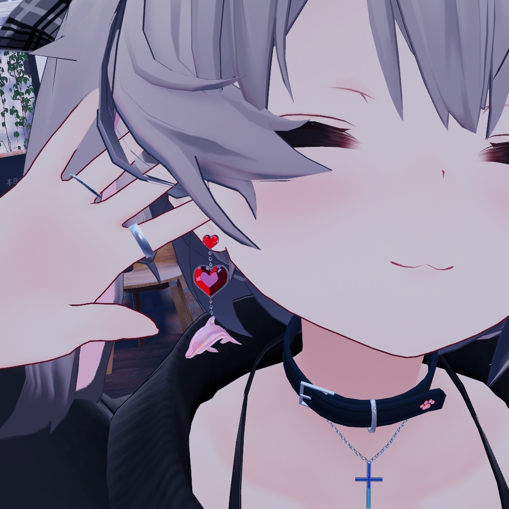 イルカのアクセサリー3点セット ピアス 指輪 ブレスレット【VRChat想定】