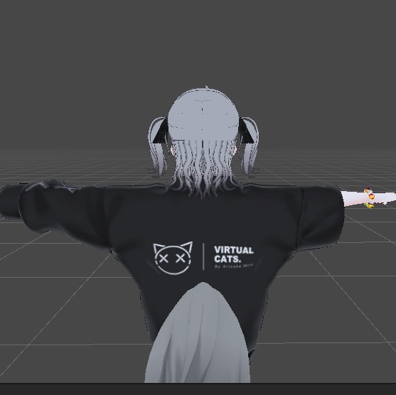 髪の毛とリボン ヘアースタイル ハーフツインテール VRChat想定