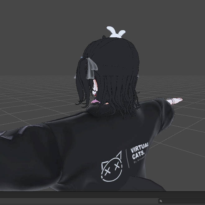 髪の毛とリボン ヘアースタイル ハーフツインテール VRChat想定