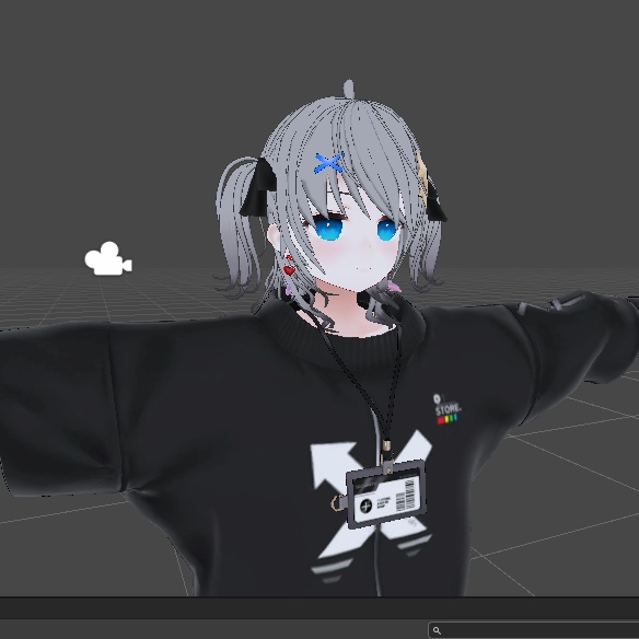 髪の毛とリボン ヘアースタイル ハーフツインテール VRChat想定