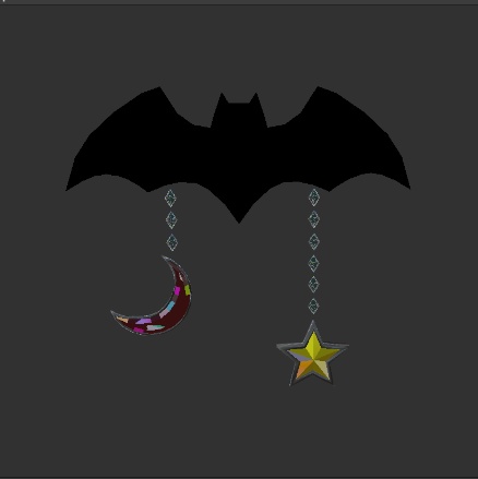 【無料】こうもりの飾り 装飾品 ヘアピン 髪飾り キーホルダー【VRChat】