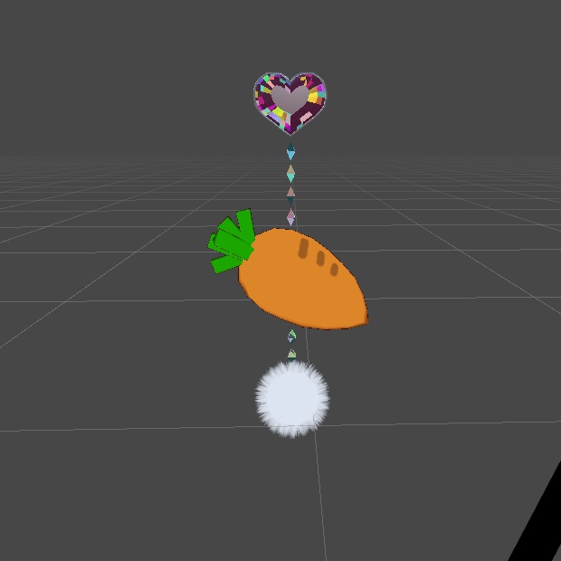 うさぎバッグ にんじんピアス みにうさぎ 三点セット【VRChat想定アクセサリー】