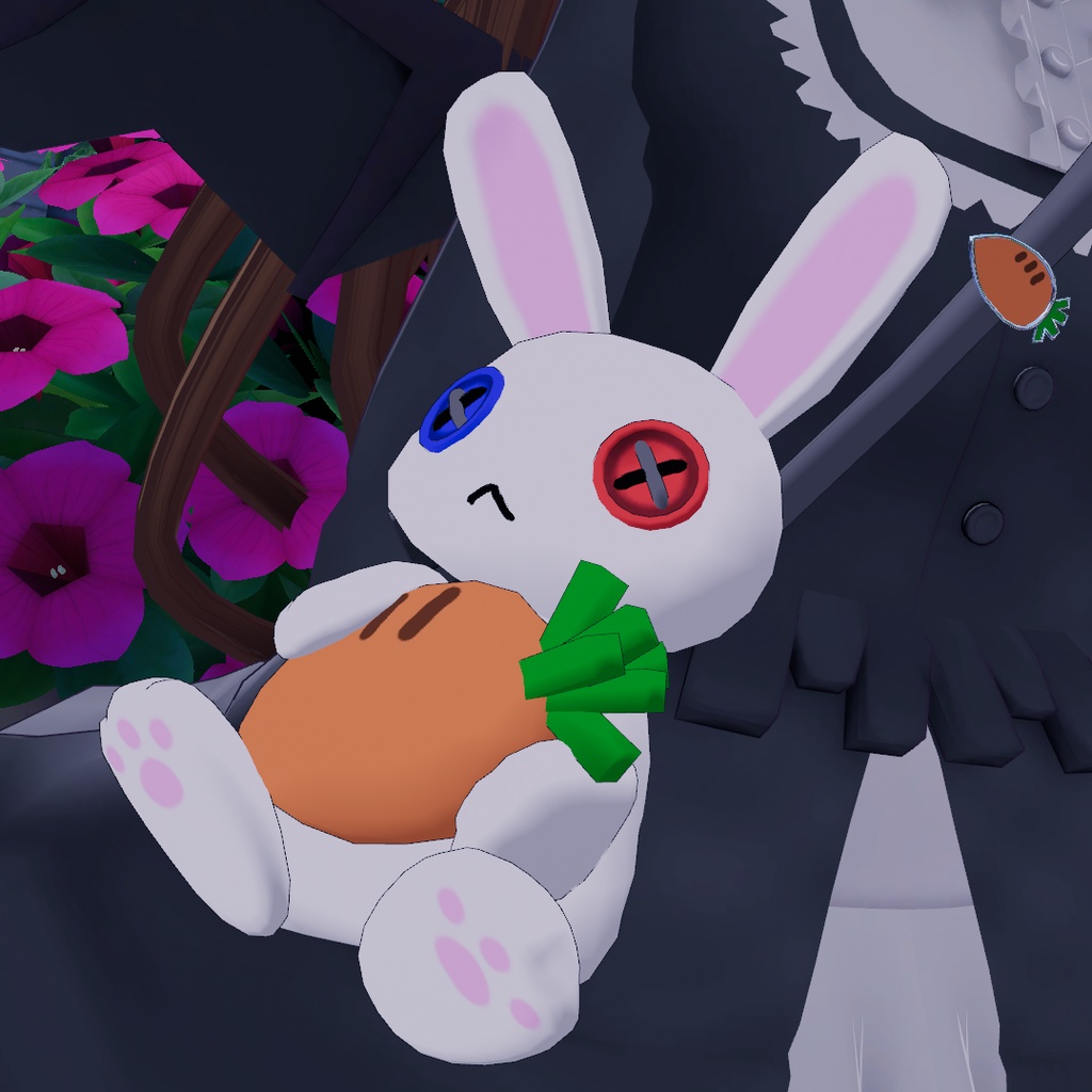 うさぎバッグ 耳が伸びる にんじんが掴める【VRChat想定】