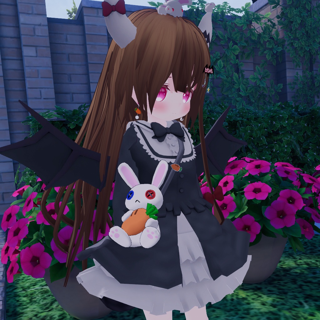うさぎバッグ 耳が伸びる にんじんが掴める【VRChat想定】