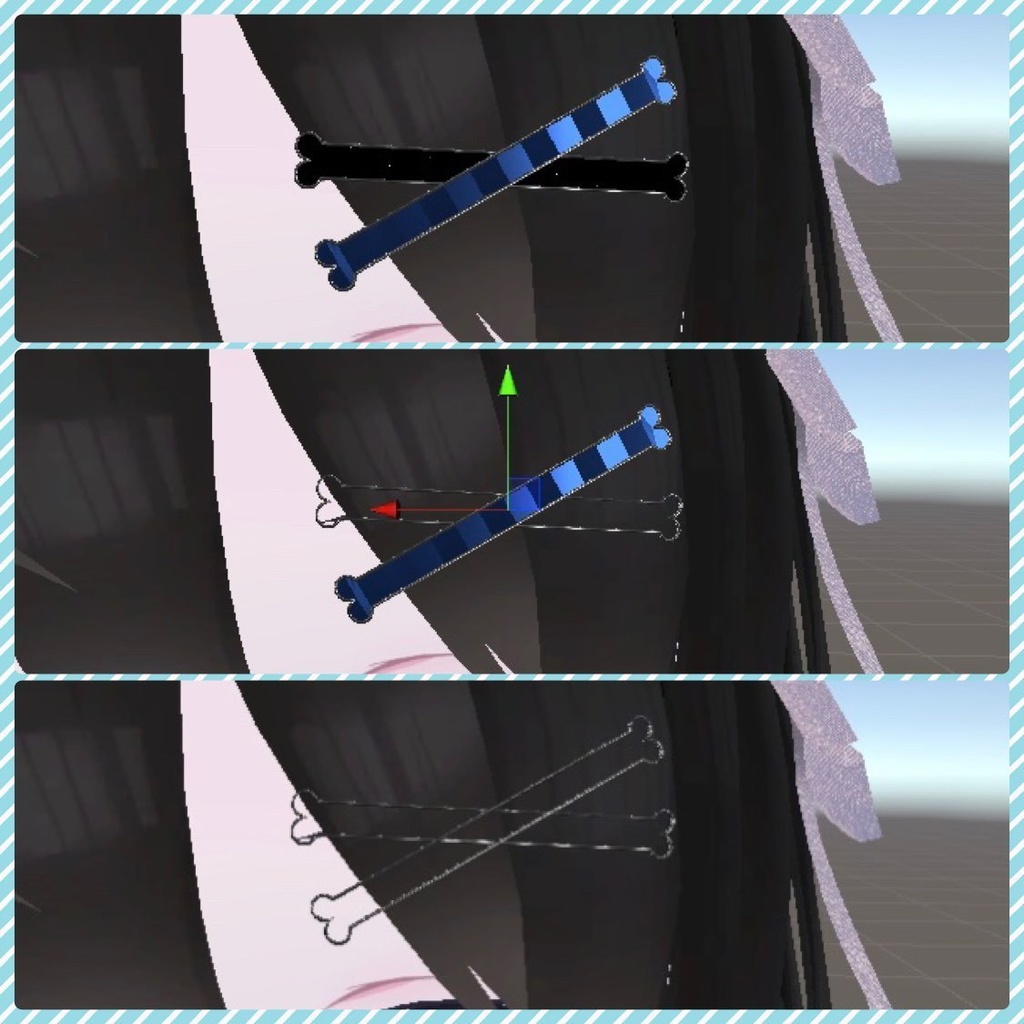 ホネのヘアピン VRChat想定 アクセサリー 装飾品