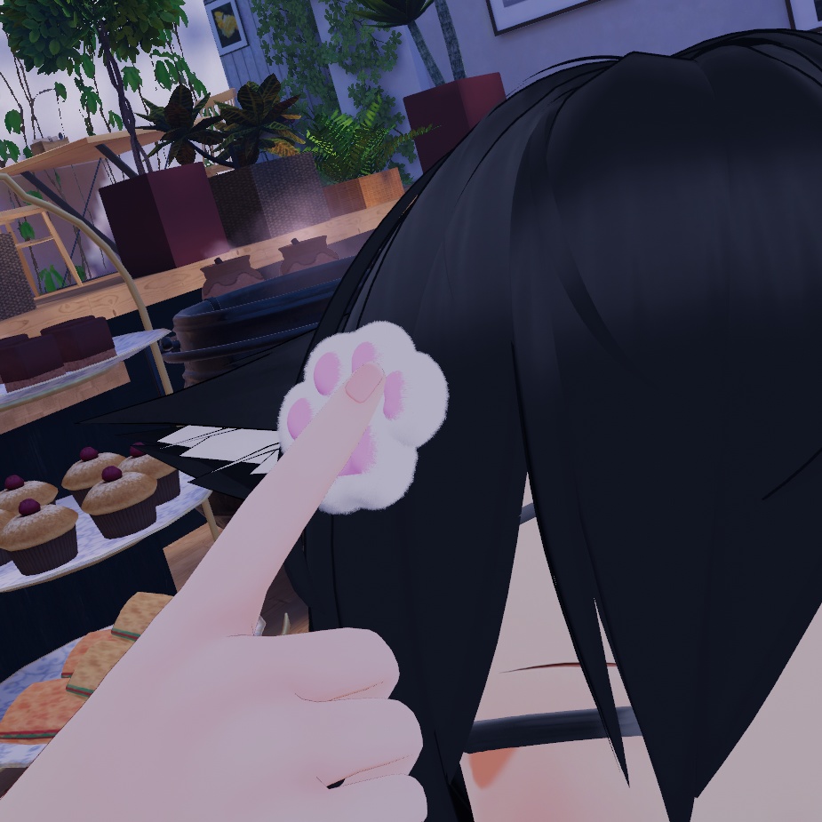 肉球 ぷにぷに ふわふわ ヘアピン 装飾品【VRChat想定】