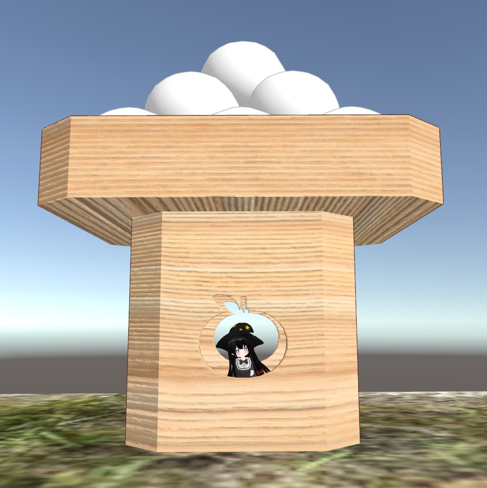 お月見セット おだんご うさぎ 月の置き物 VRChat想定