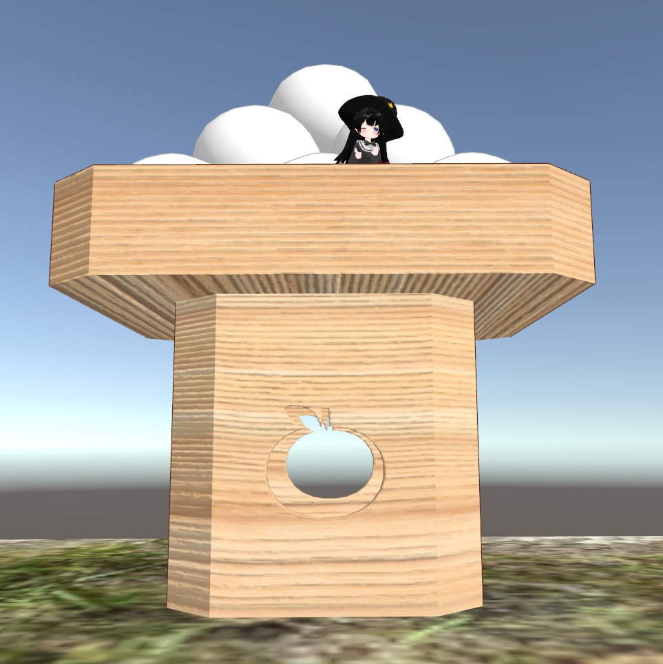 お月見セット おだんご うさぎ 月の置き物 VRChat想定