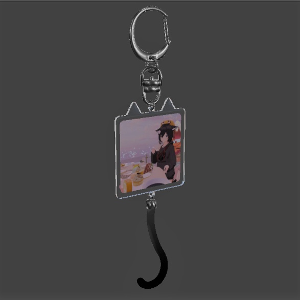 写真を入れれる猫の形のアクリルキーホルダー【VRChat想定】