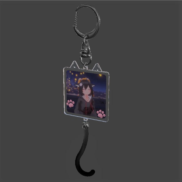 写真を入れれる猫の形のアクリルキーホルダー【VRChat想定】