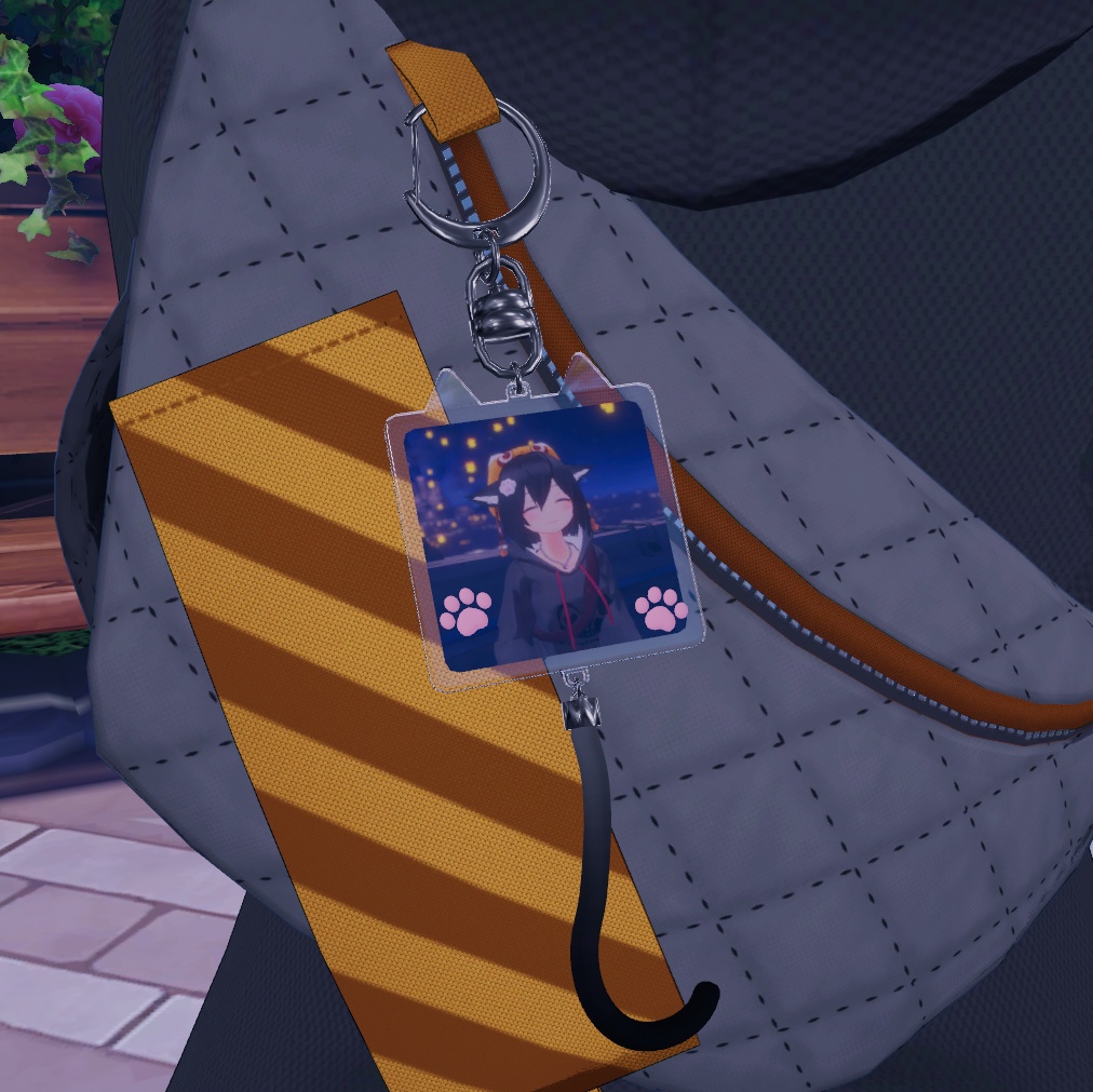 写真を入れれる猫の形のアクリルキーホルダー【VRChat想定】