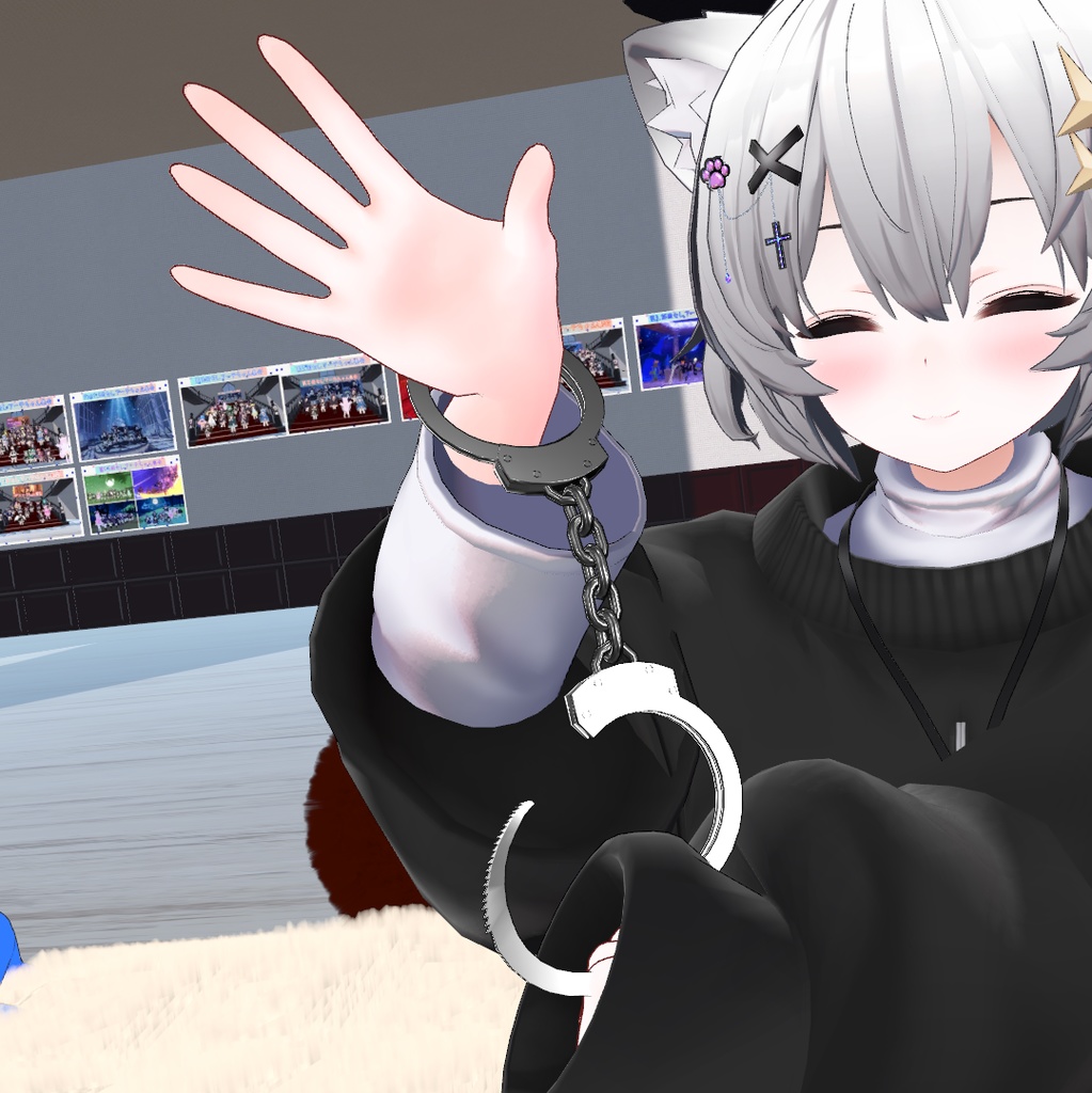 【VRChat想定】開閉できる手錠のアイテム