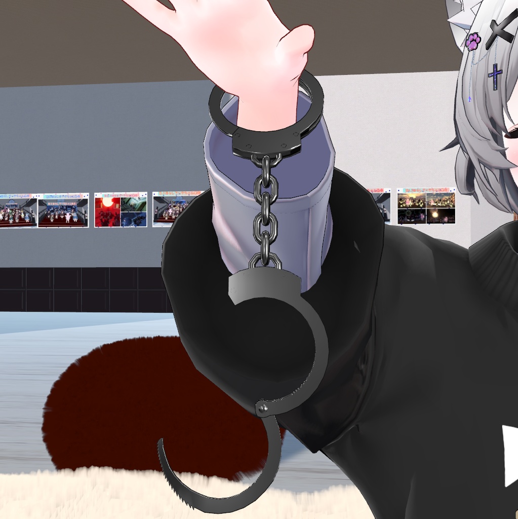 【VRChat想定】開閉できる手錠のアイテム