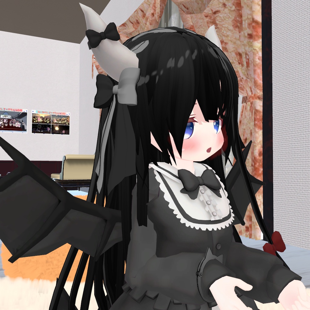 うさみみ しっぽ リボン カチューシャ【VRChat想定】