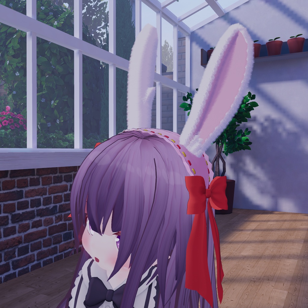 うさみみ しっぽ リボン カチューシャ【VRChat想定】