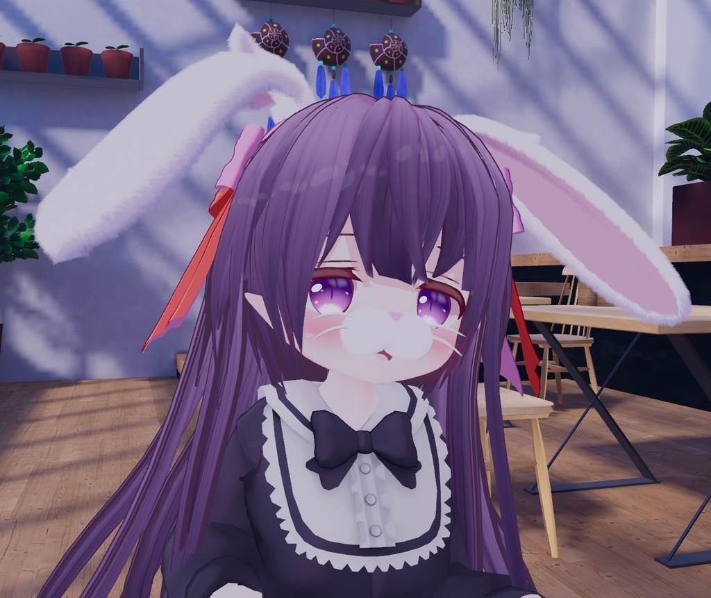 うさみみ しっぽ リボン カチューシャ【VRChat想定】