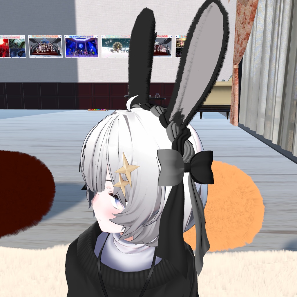 うさみみ しっぽ リボン カチューシャ【VRChat想定】