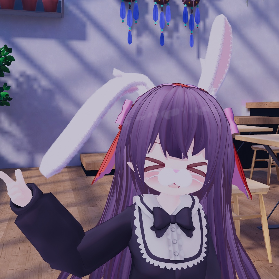 うさみみ しっぽ リボン カチューシャ【VRChat想定】