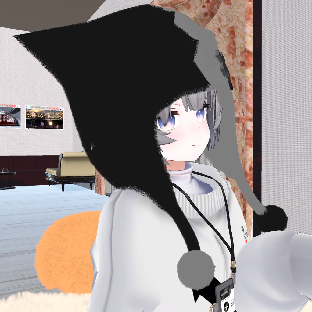 VRChat想定 耳付き帽子 もこもこ ふわふわ