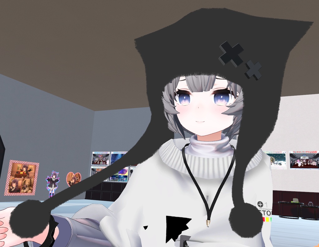 VRChat想定 耳付き帽子 もこもこ ふわふわ
