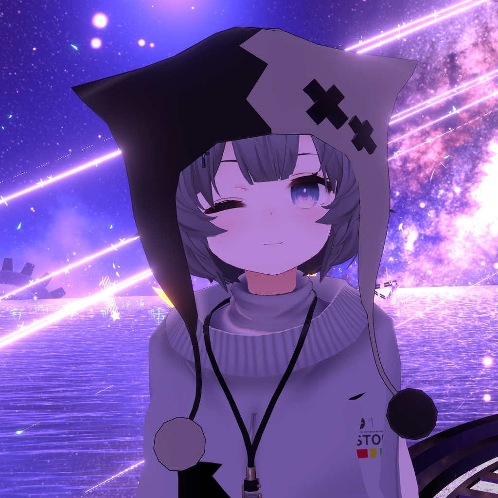 VRChat想定 耳付き帽子 もこもこ ふわふわ