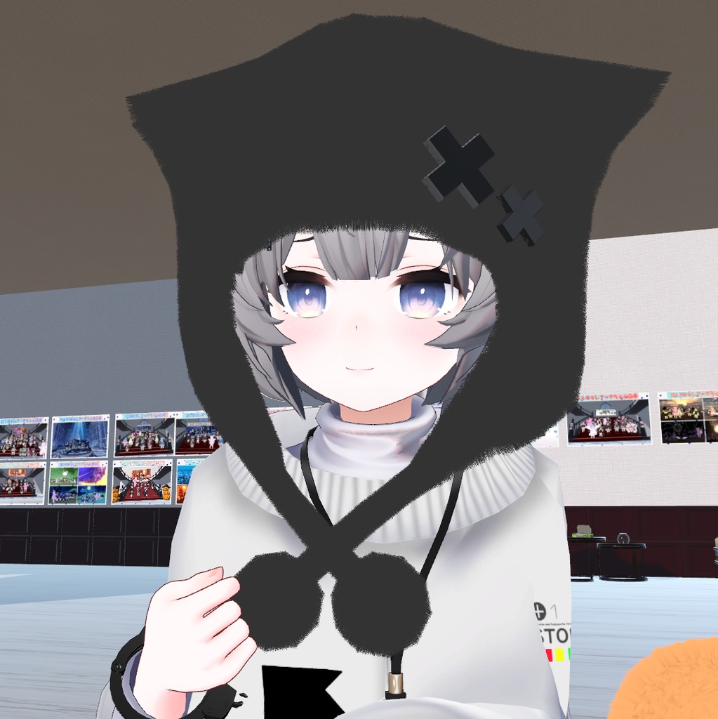VRChat想定 耳付き帽子 もこもこ ふわふわ
