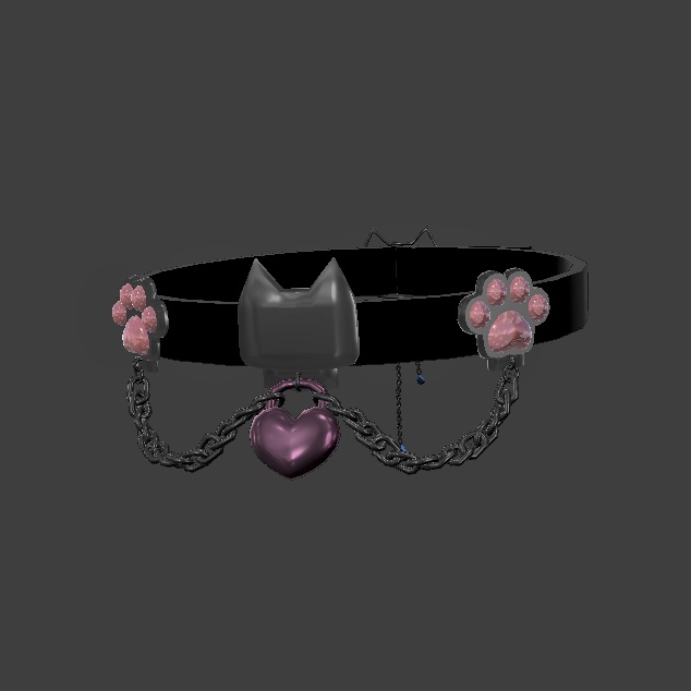 ネコとクサリのチョーカー【VRChat想定】