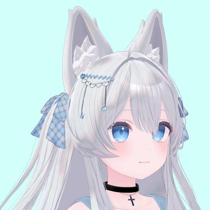 ツインテールのリボンとヘアピンのセット【VRChat】