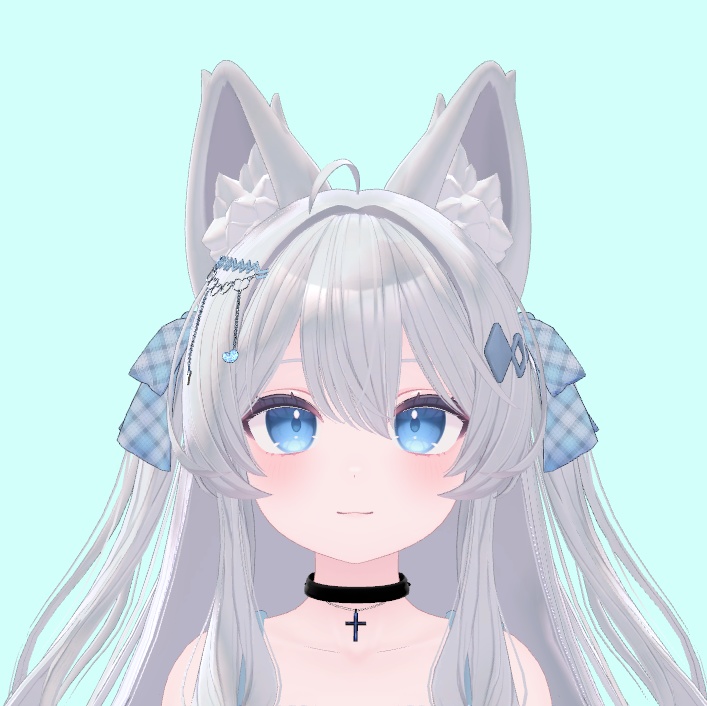 ツインテールのリボンとヘアピンのセット【VRChat】