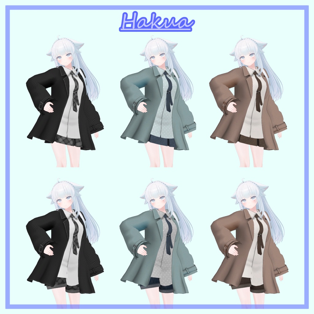 Uniform-like jacket cord set for 8 avatars VRChat