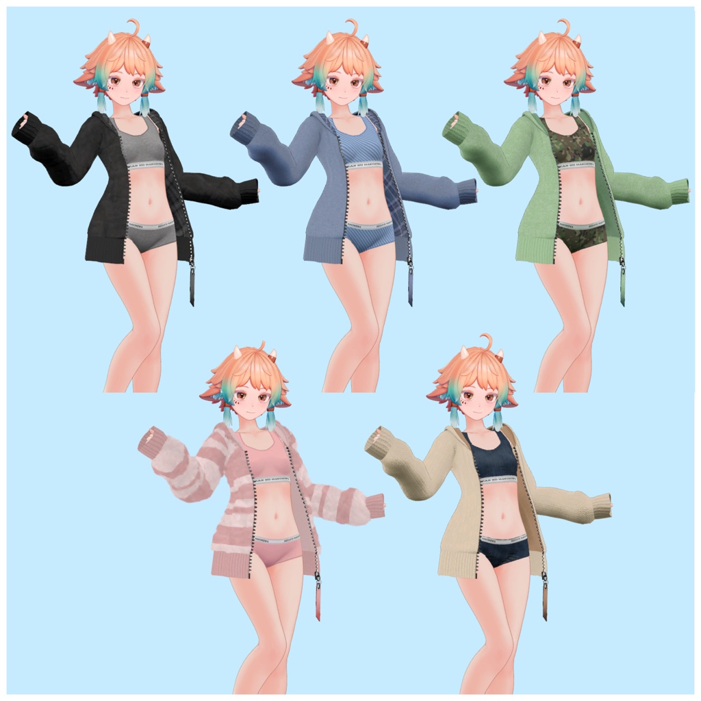 パーカーとスポーティーな下着セット 【ソラリア-Solaria-】