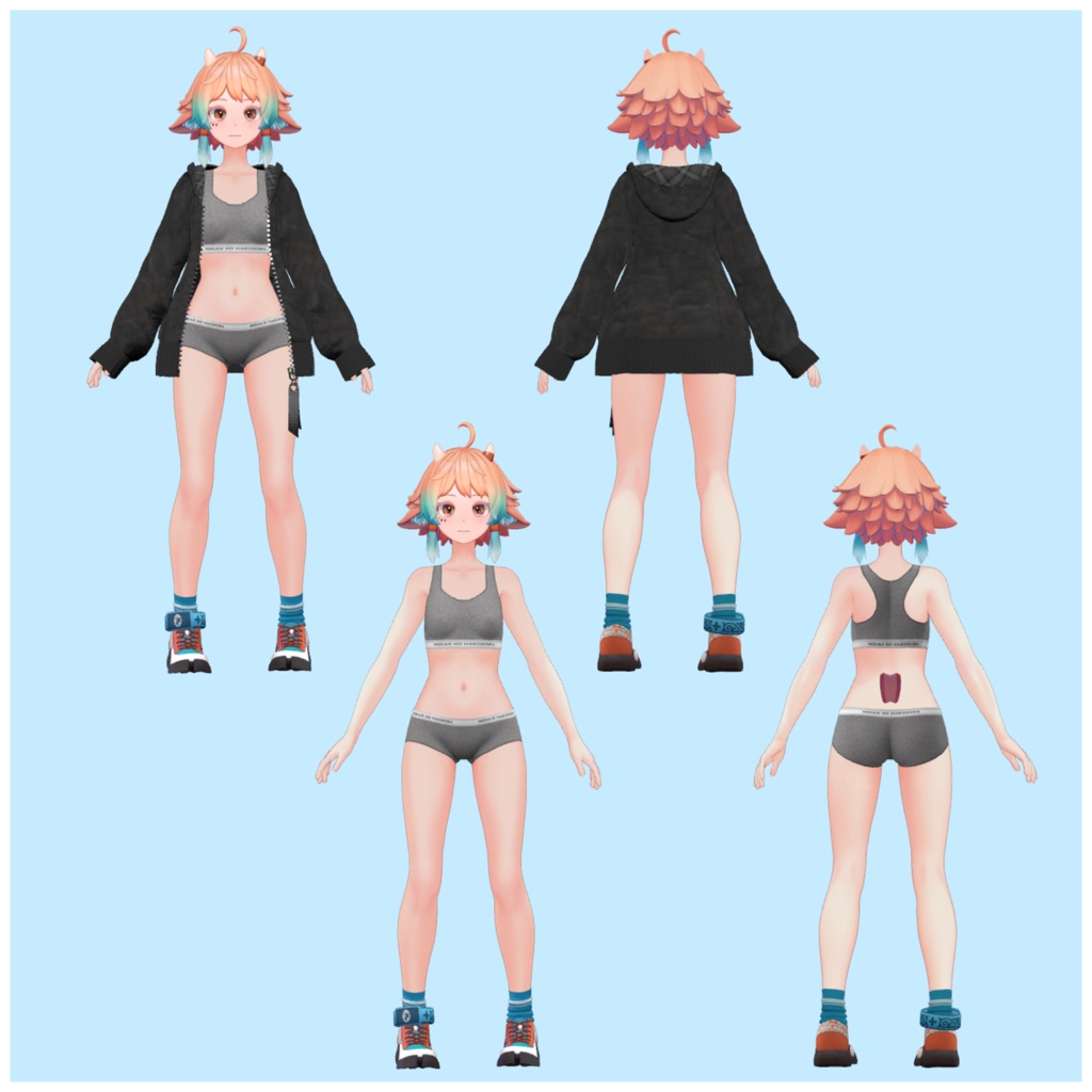 パーカーとスポーティーな下着セット 【ソラリア-Solaria-】