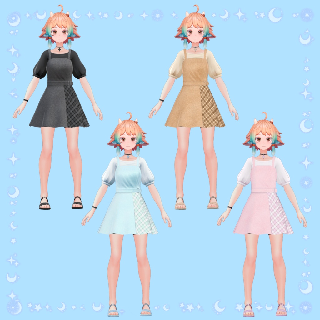 Casual Cute Dress ワンピースセット Solaria VRChat想定