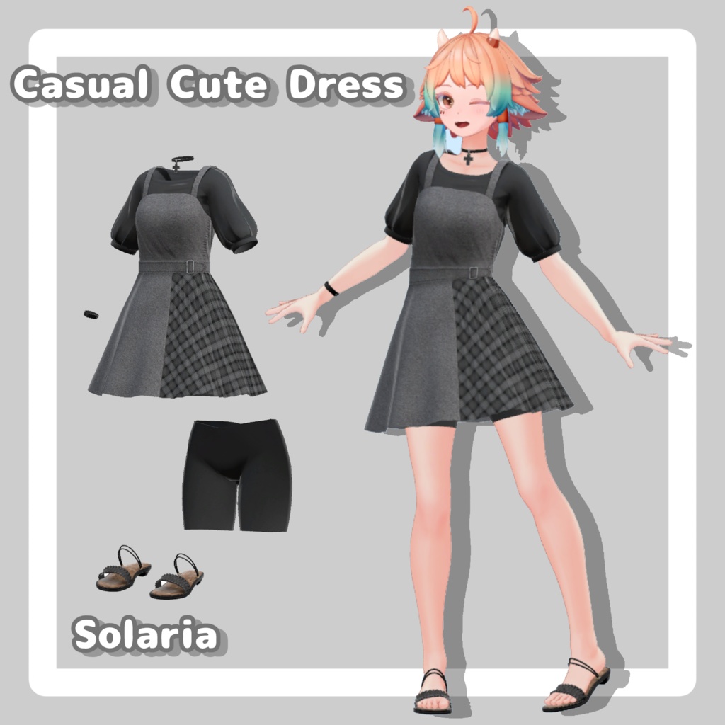 Casual Cute Dress ワンピースセット Solaria VRChat想定