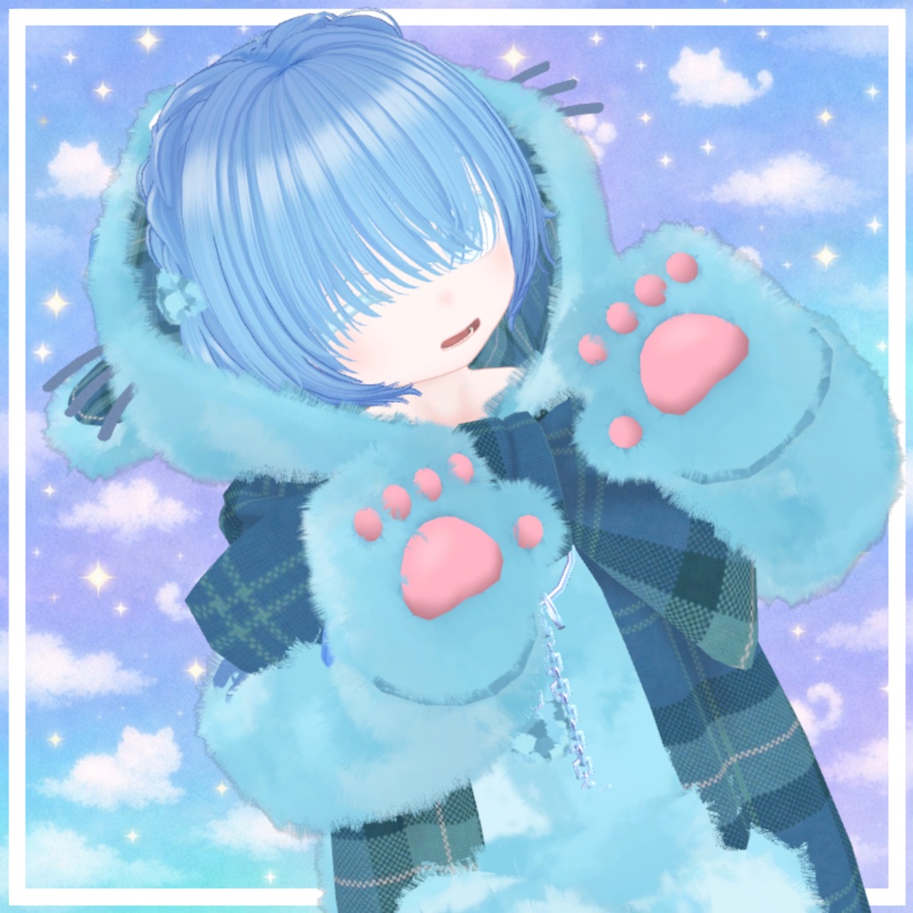 【無料 Free】ふわネコきぐるみと三つ編みショートカット【みゆう&ゆうひ対応】