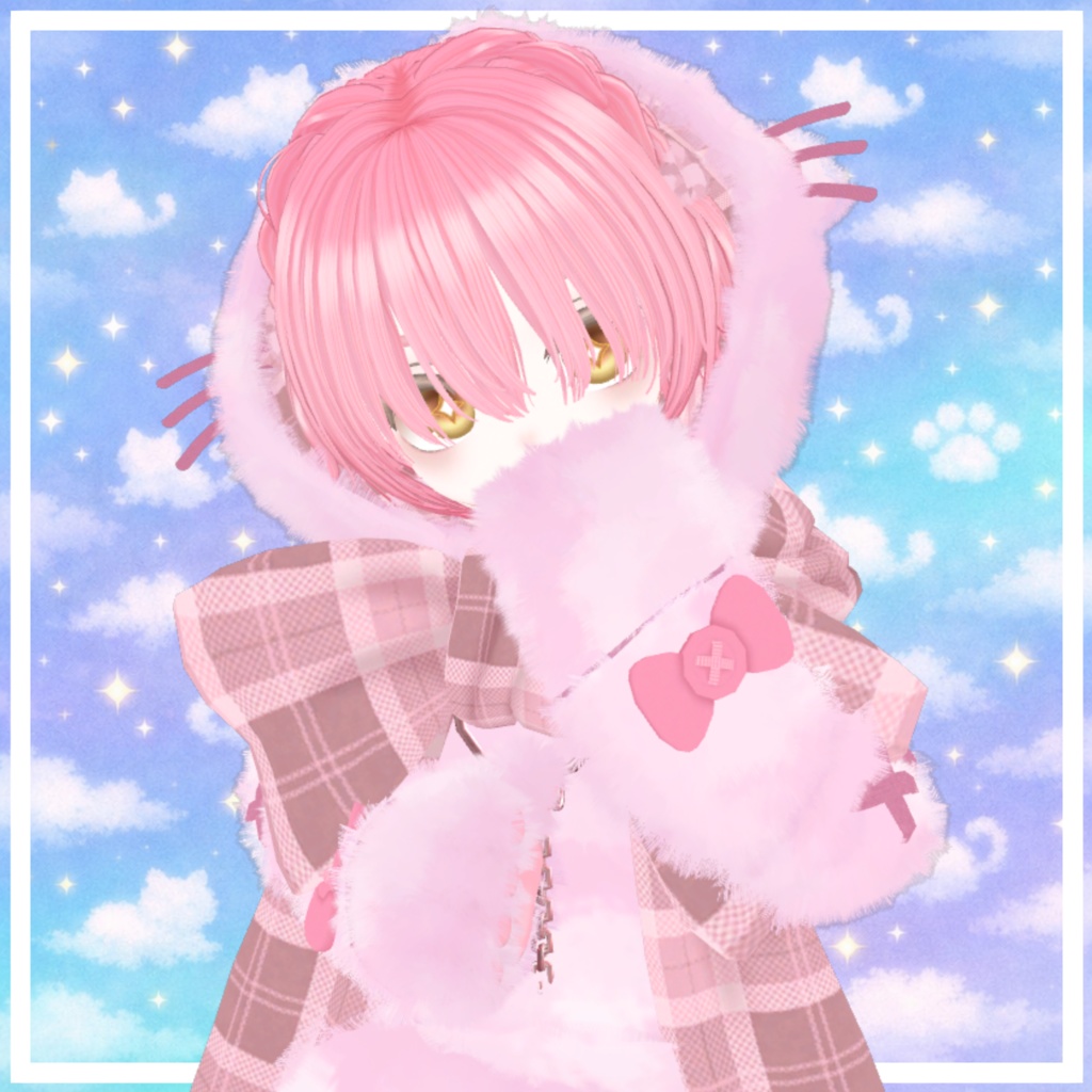 【無料 Free】ふわネコきぐるみと三つ編みショートカット【みゆう&ゆうひ対応】