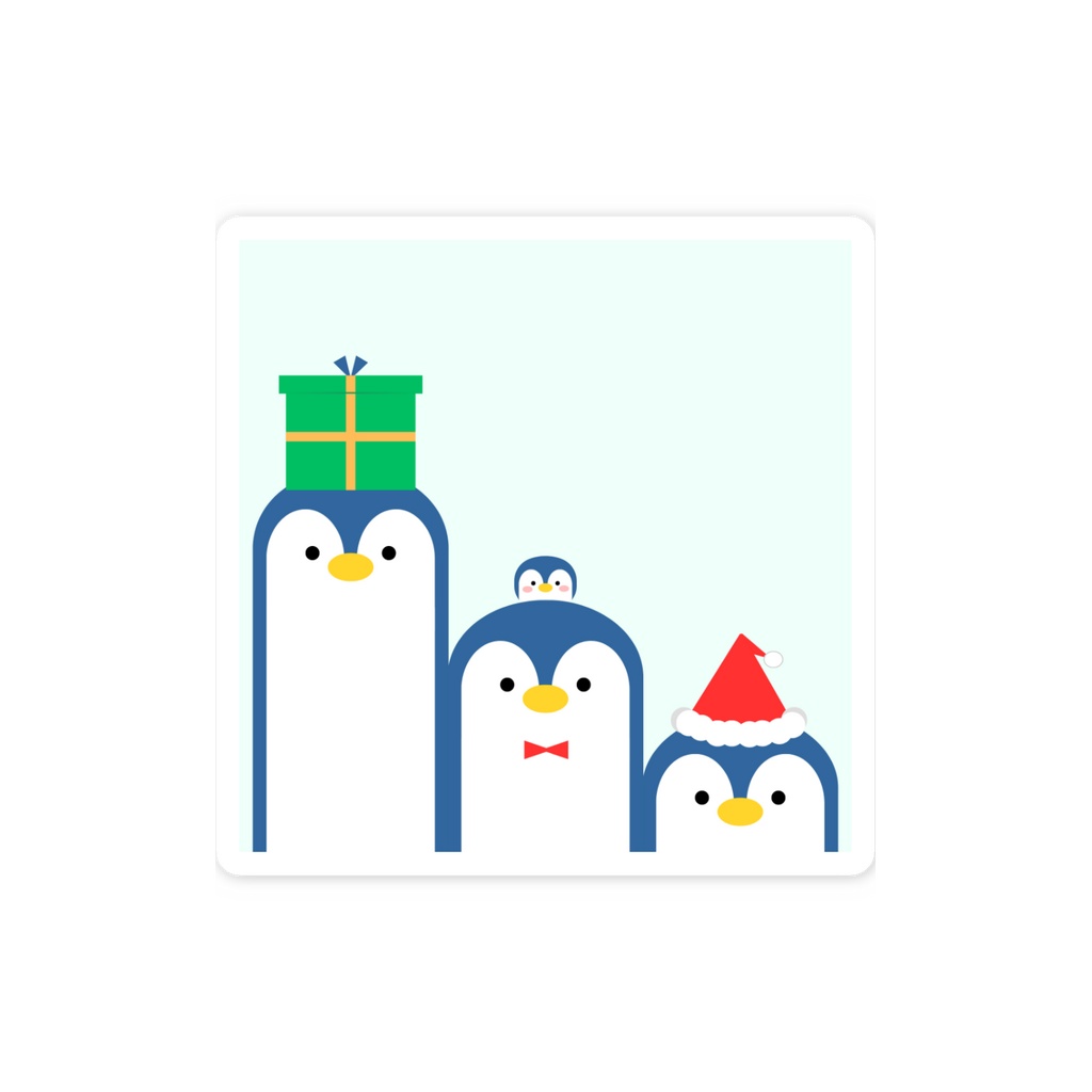 のびのびペンギン スマホステッカー