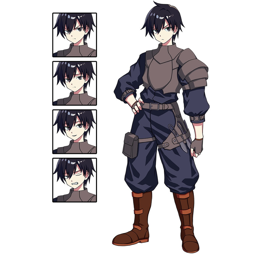立ち絵素材男性01　ローグ　新米冒険者