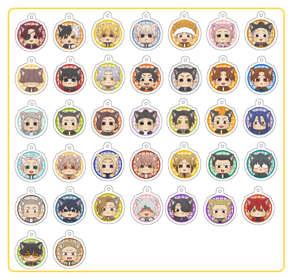 猫耳アクリルキーホルダー(37種)