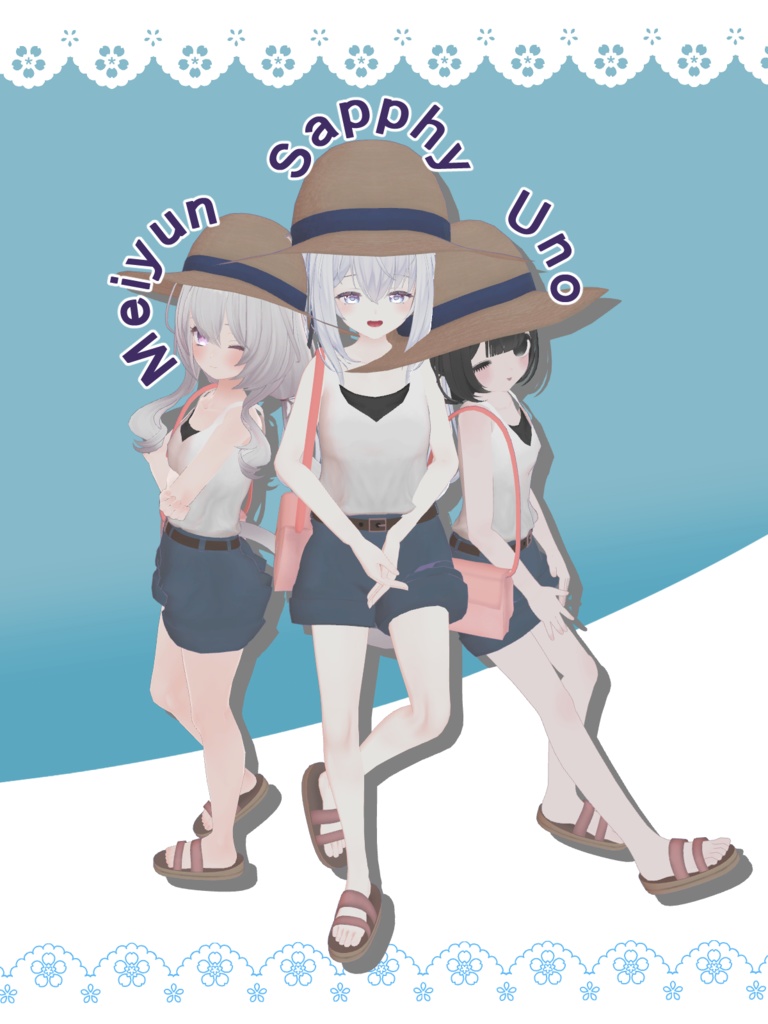 【複数アバター対応】真夏にも負けない!サマーエンジョイコーデ